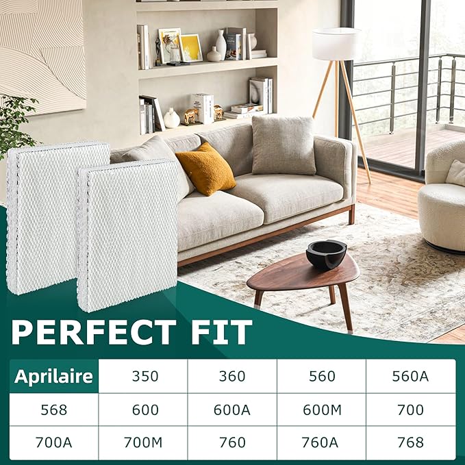TOMOON 6 Pack Water Panel 35 for April.aire Humidifier, Compatible with Replace 300 350 360 560 560A 568 600 600A 600M 700 700A 700M 760 760A 768 April.aire Humidifiers|10" x 13"