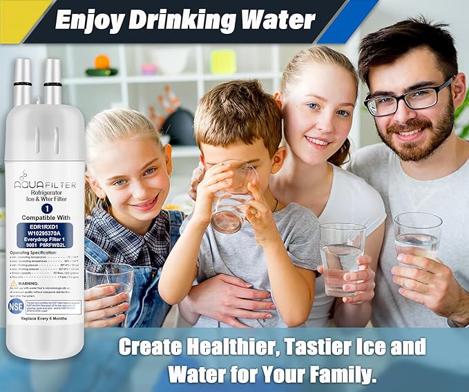 FILTER1 W10295370 A Refrigerator Water Filter Replacement Compatible for EDR1RXD 1 WATER FILTER W10295370 A Refrigerator Models (4-PACK)