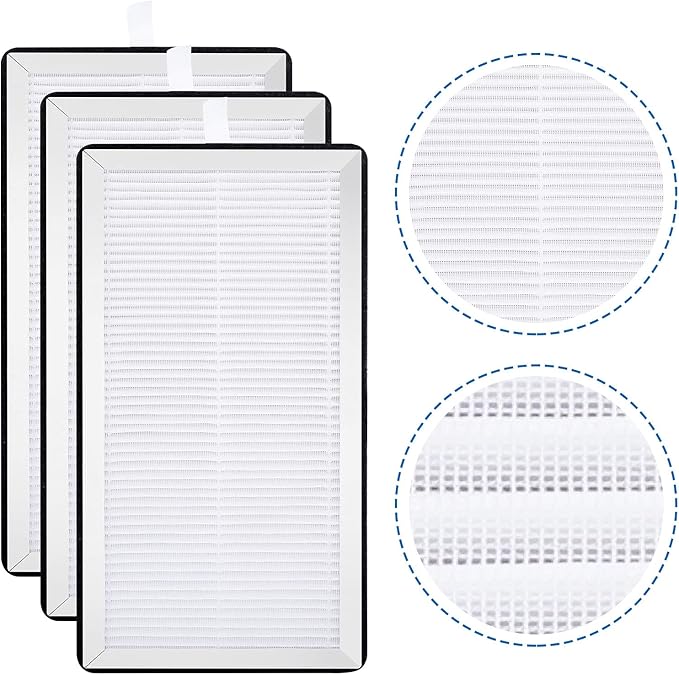4 Pack Model 15 Replacement Filters Compatible with Air Puri-fier MA Series, H13 True and Activated Carbon, 3 in 1 with Pre-Filter