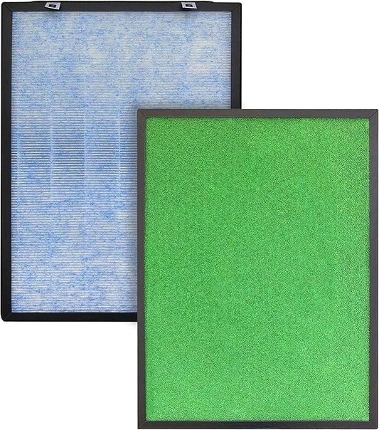 Fette Filter - 4-in-1 High-Efficiency Replacement Filters (pack of 2) Compatible with PURO²XYGEN Air Purifier P500 with True HEPA Filter, Activated Carbon Filter - Pack of 2