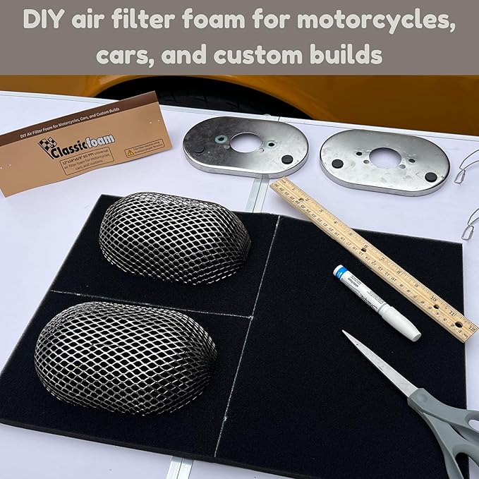 Air Filter Foam Sheet Material - 12"x18"x5/8" - 60 PPI for Motorcycles, Dirt Bikes, Classic Cars, ATV, UTV, SXS, Small Engines