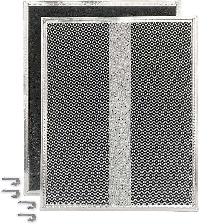 Upgraded Range Hood Activated Carbon Filter S99010308 Suitable for Bro-an Nut-one BPSF30 QS WS and GE WB02X10707 Ductless Range Hood Deodorising Filter 10.8 x 13.3 inches 2-pack
