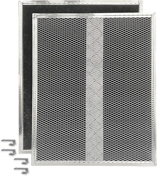 Upgraded Range Hood Activated Carbon Filter S99010308 Suitable for Bro-an Nut-one BPSF30 QS WS and GE WB02X10707 Ductless Range Hood Deodorising Filter 10.8 x 13.3 inches 2-pack