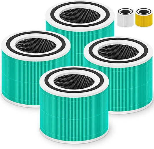 240 True HEPA 14 Toxin Absorber Replacement Filter Compatible with Puroair 240, 3-in-1 True HEPA Filter Replacement, Grade True HP-14 with Activated Carbon Filter, 4 Pack, Green