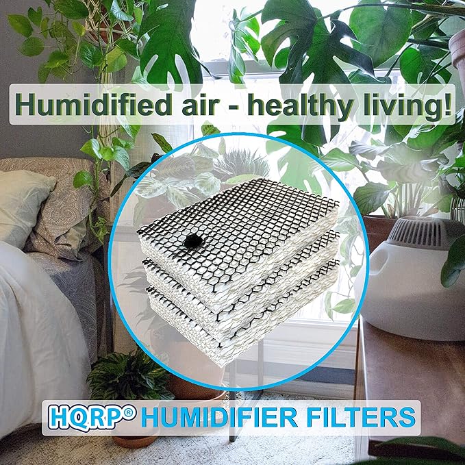 HQRP 3-Pack Wick Filters Compatible with Sunbeam SF235, SCM630, SCM630WC, SCM630BC, SCM631, SCM631C, SCM7808, SCM7809 Humidifiers, Replacement for Holmes HWF100 HWF100CS HM630 HM729